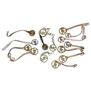 Michael Kors Purse Bag Charms Key Chain Fobs Leather Silver Gold Lot of 15